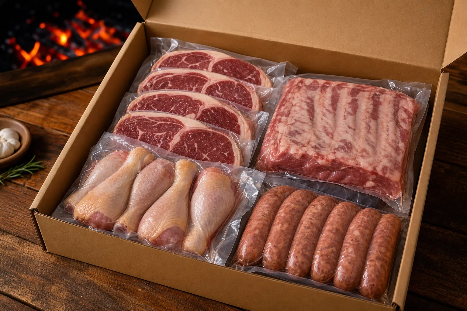 Box Parrillero con carnes envasadas al vacío